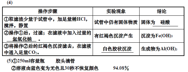 彭州市2014-2015学年度上期高三期中教学质量调研化学答案